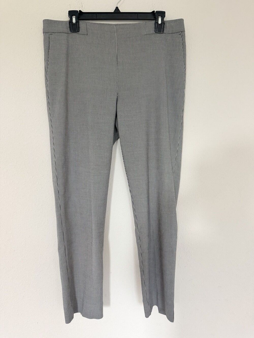 J. Jill Women’s Essential Slim Ankle Pants Size 12 Gray Striped Twee Comfort